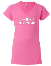 Load image into Gallery viewer, Mountain Adrenaline Heather Fuchsia Women’s V Neck Tee