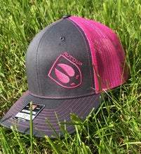 Load image into Gallery viewer, Charcoal &amp; Neon Pink Hangin&#39; Out Trucker
