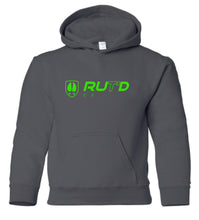 Load image into Gallery viewer, Charcoal Rut’d Up Hoodie w/ TrackShield on Hood
